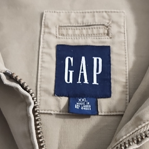 GAP Tan Cotton Canvas Utility Jacket Classic Collar Zip Front - Picture 11 of 16